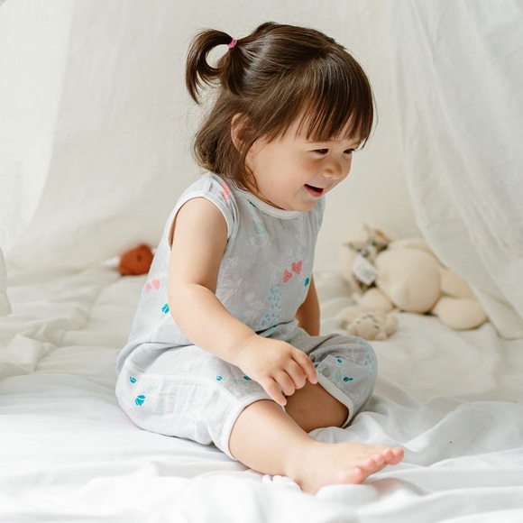 Two Brand New Bamboo Pima Sleeveless Rompers by Nest Design - Picture 2 of 16